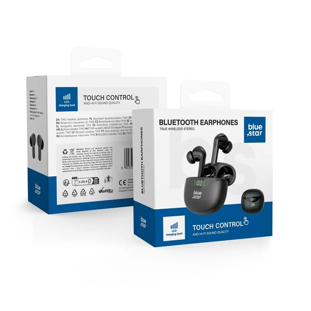 Căști Wireless BLUE STAR Bluetooth TWS T60 Negru - Lilo Trend S.R.L.