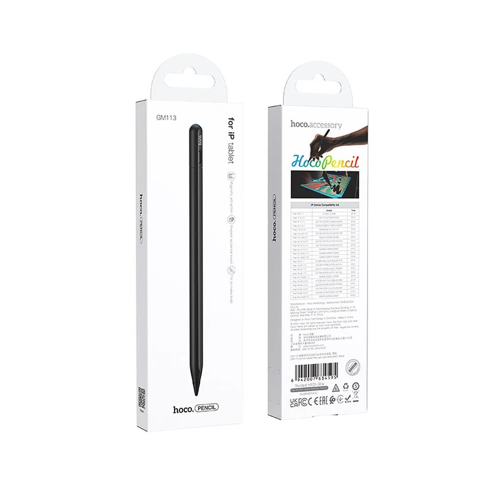 HOCO GM113, Stylus Pen pentru Apple iPad, 130 mAh, Negru
