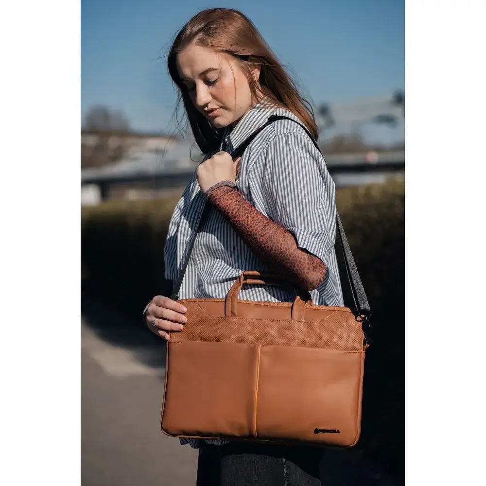 Geantă FORCELL F-PROTECT URBAN STYLE pentru laptop 15,6" Maro - Lilo Trend S.R.L.