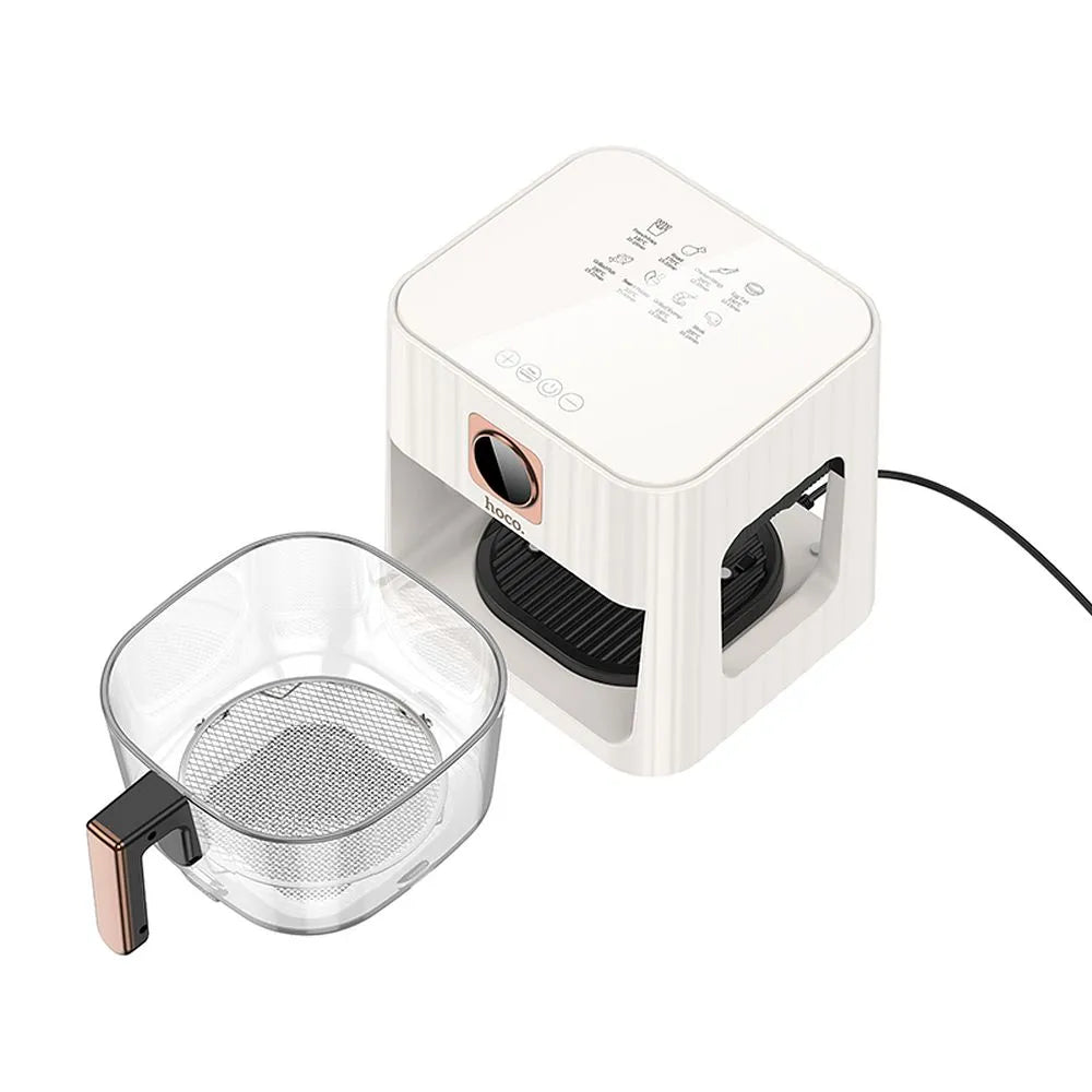 HOCO HE22, Friteuză cu aer cald cu ecran tactil 4,5L 1100W, Alb - Lilo Trend S.R.L.