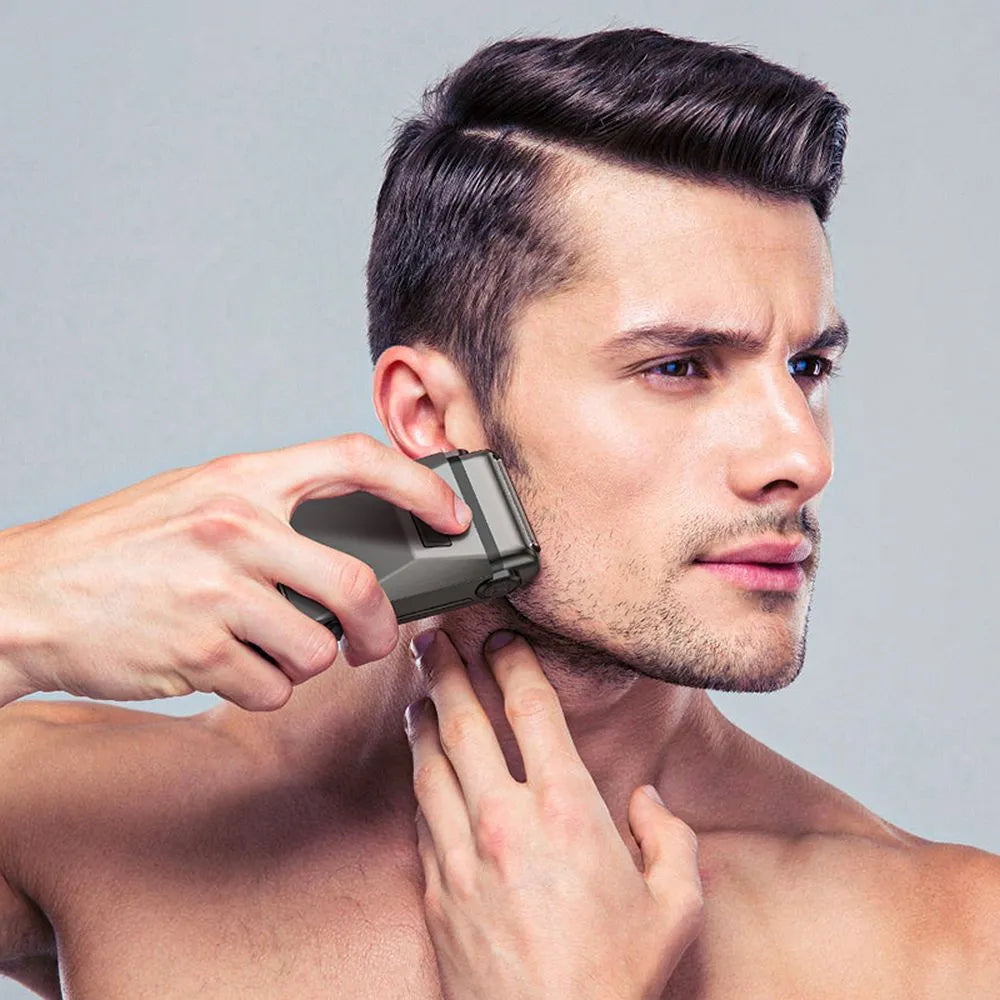 HOCO HP31, Aparat de ras cu două lame din aliaj de zinc IPX7, Gri Metalic - Lilo Trend S.R.L.