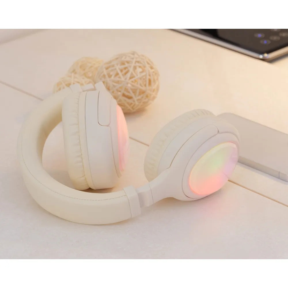 HOCO W48, Căști wireless, bluetooth, Alb Lăptos - Lilo Trend S.R.L.