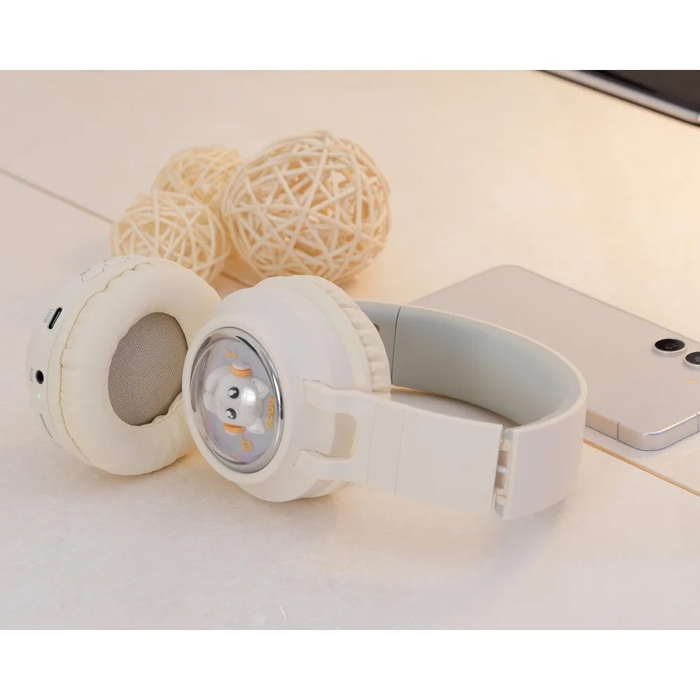 HOCO W50, Căști wireless, bluetooth  Alb Lăptos (pentru Copii) - Lilo Trend S.R.L.