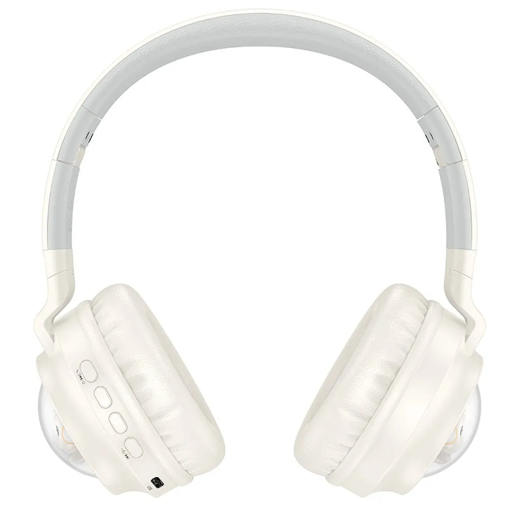 HOCO W50, Căști wireless, bluetooth  Alb Lăptos (pentru Copii) - Lilo Trend S.R.L.