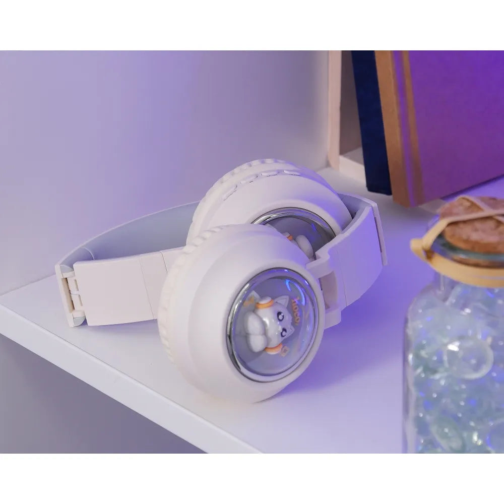 HOCO W50, Căști wireless, bluetooth  Alb Lăptos (pentru Copii) - Lilo Trend S.R.L.