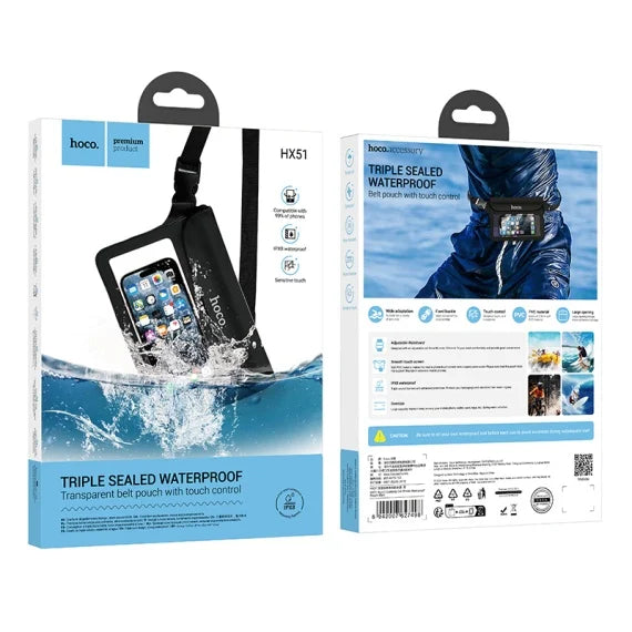 Hoco HX51 - Husa telefon, Subacvatica, WaterProof IPX8, Universal, Negru - Lilo Trend S.R.L.