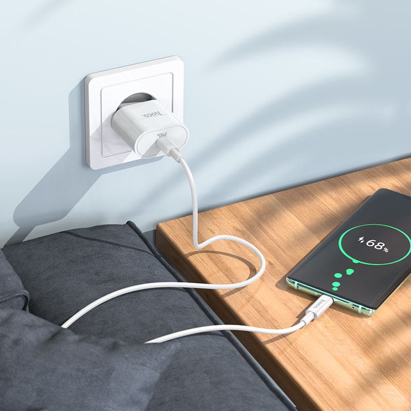 Hoco C94A - Incarcator Retea + Cablu USB-C, 1m, 1xUSB-C, PPS/QC3.0/FCP/AFC | ALB - Lilo Trend S.R.L.