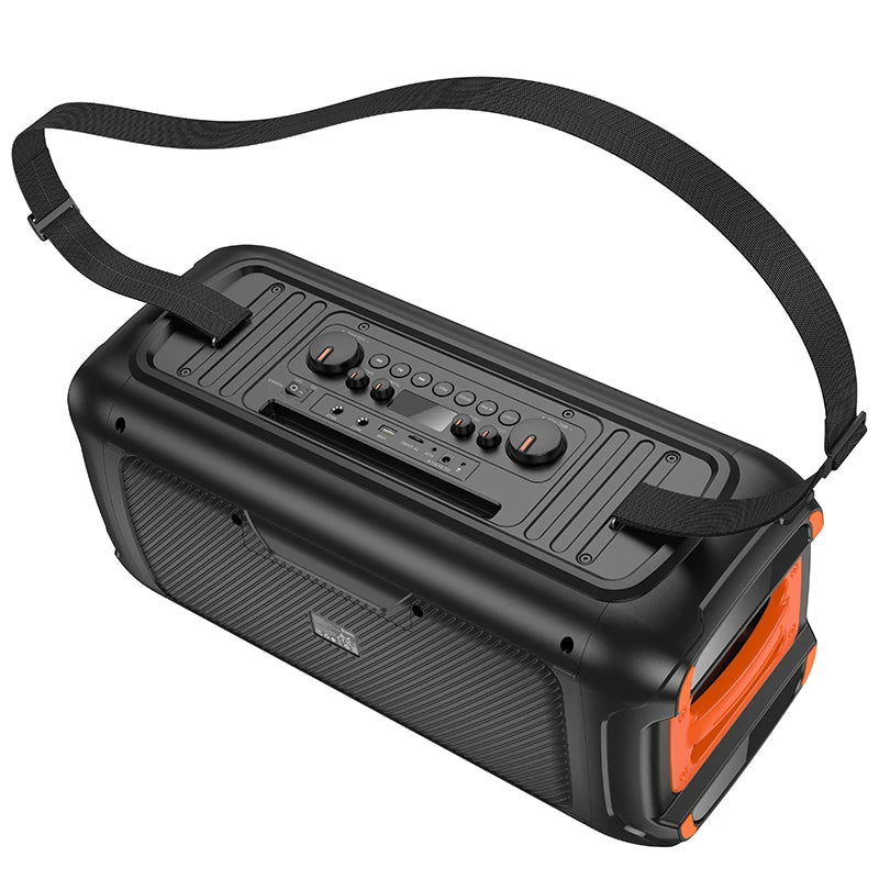 HOCO HA9, Set karaoke difuzor wireless + 2 x microfoane wireless LED 40W, negru