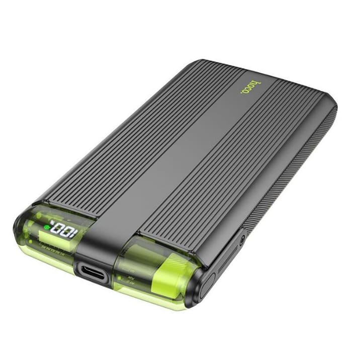 HOCO J127A, Powerbank 10.000mAh, Mini cabluri Type-C si Lightning, Incarcare rapida 20W, Negru - Lilo Trend S.R.L.