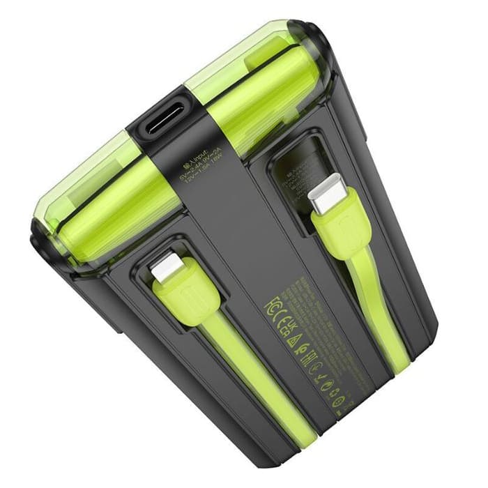 HOCO J127A, Powerbank 10.000mAh, Mini cabluri Type-C si Lightning, Incarcare rapida 20W, Negru - Lilo Trend S.R.L.