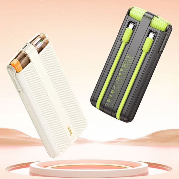 HOCO J127A, Powerbank 10.000mAh, Mini cabluri Type-C si Lightning, Incarcare rapida 20W, Negru - Lilo Trend S.R.L.