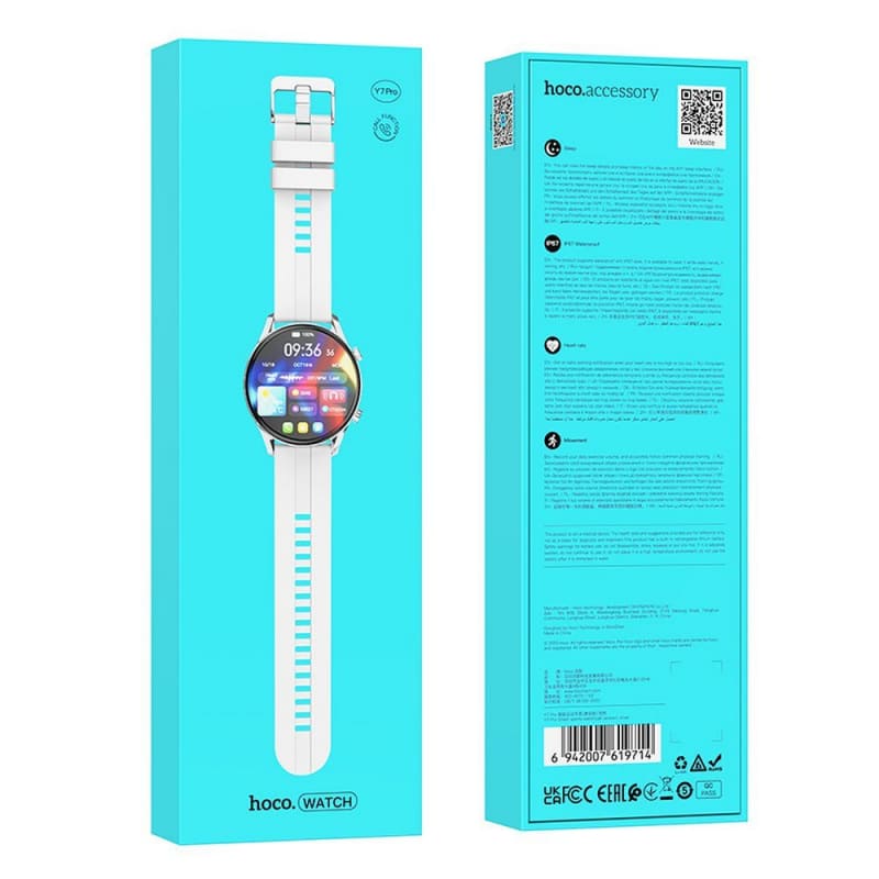 HOCO Y7 PRO, Smartwatch cu funcție de apel, Argintiu - Lilo Trend S.R.L.