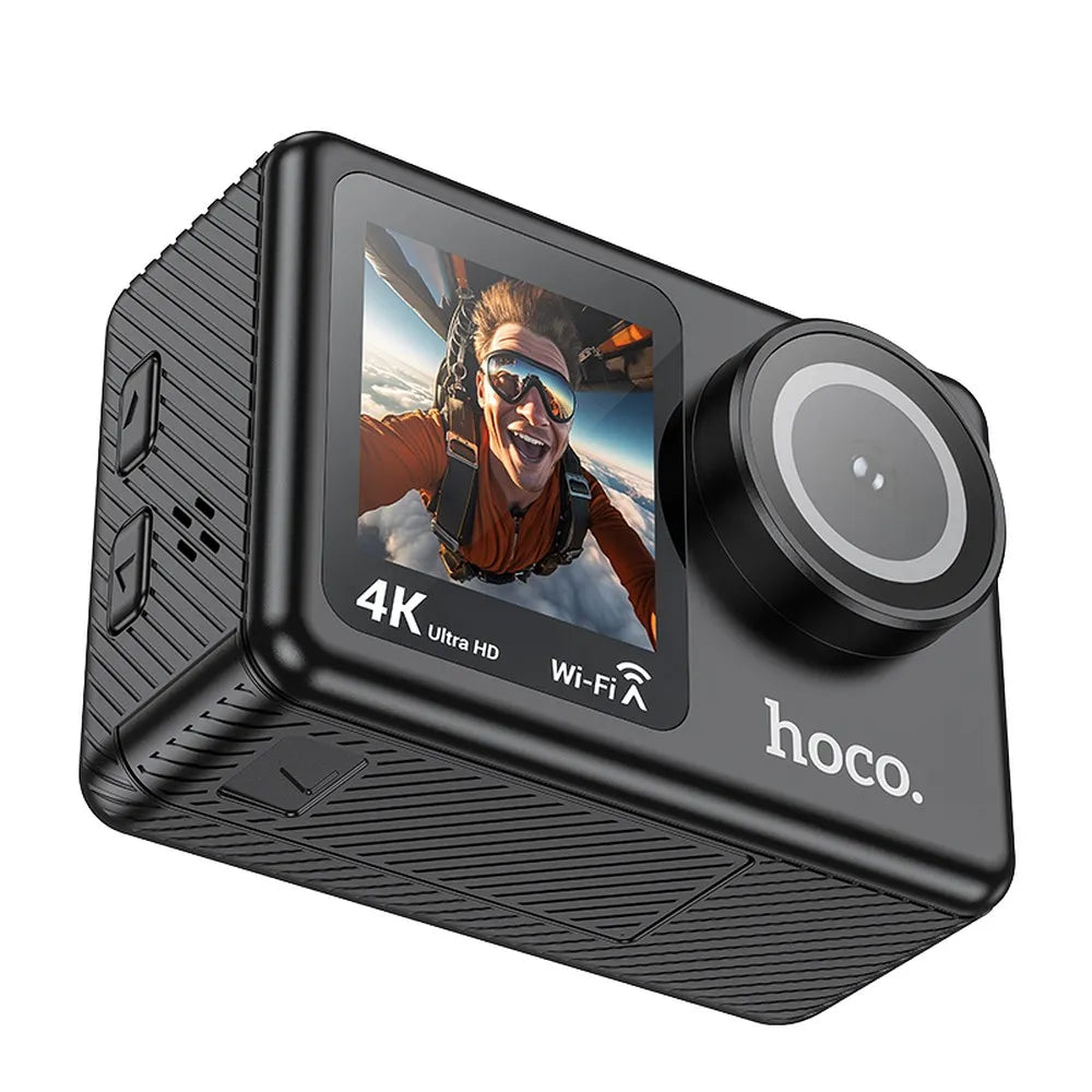 HOCO DV101, Cameră sport cu ecran dual 1,3" + 2" 4K/30fps, Negru - Lilo Trend S.R.L.