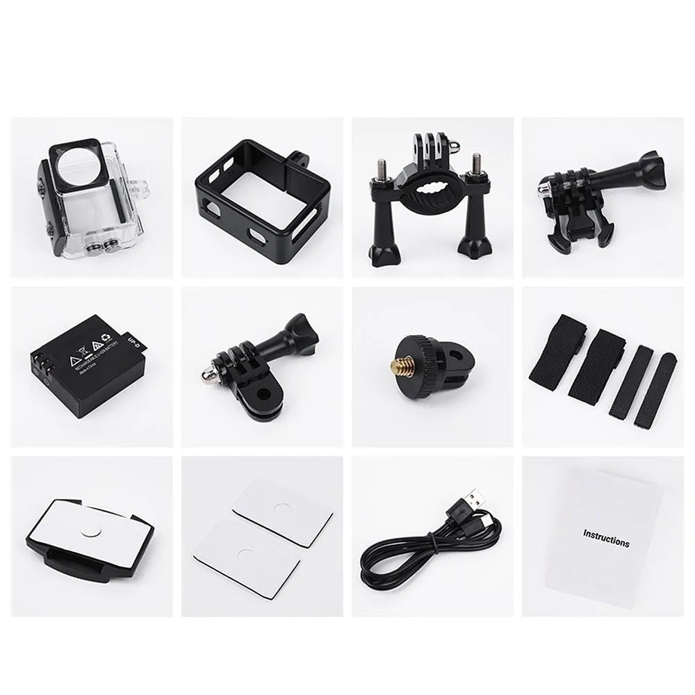 HOCO DV102, Cameră sport  cu afișaje digitale 1,3" + 2" anti-vibrații IPS, 4K,  Negru - Lilo Trend S.R.L.