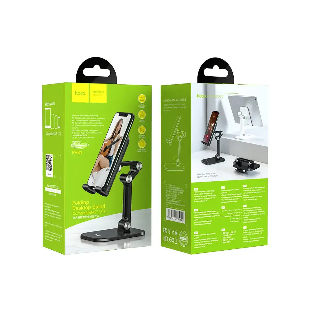 HOCO PH34, Suport de Birou pentru Telefon / Tableta, Black - Lilo Trend S.R.L.