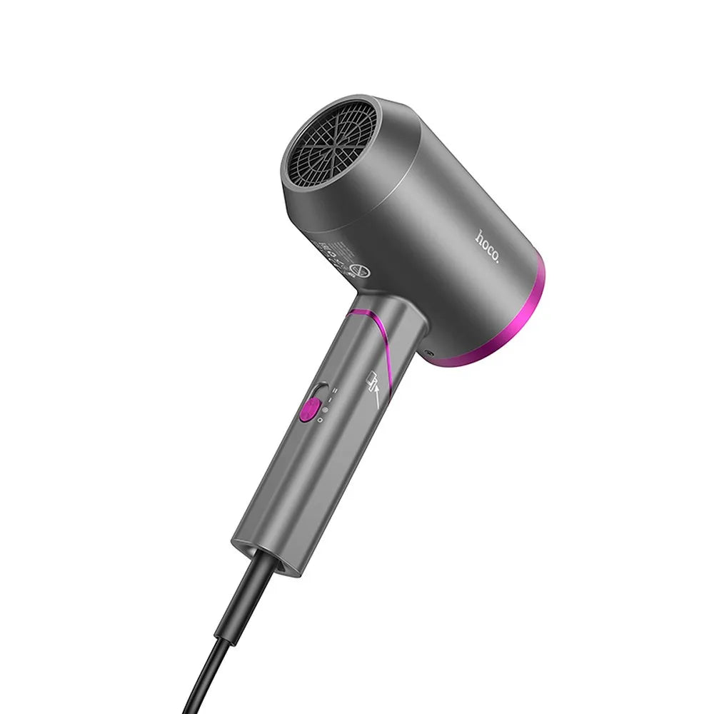HOCO HP13 Plus, Uscător de păr pliabil cu aer cald și rece, Gri - Lilo Trend S.R.L.