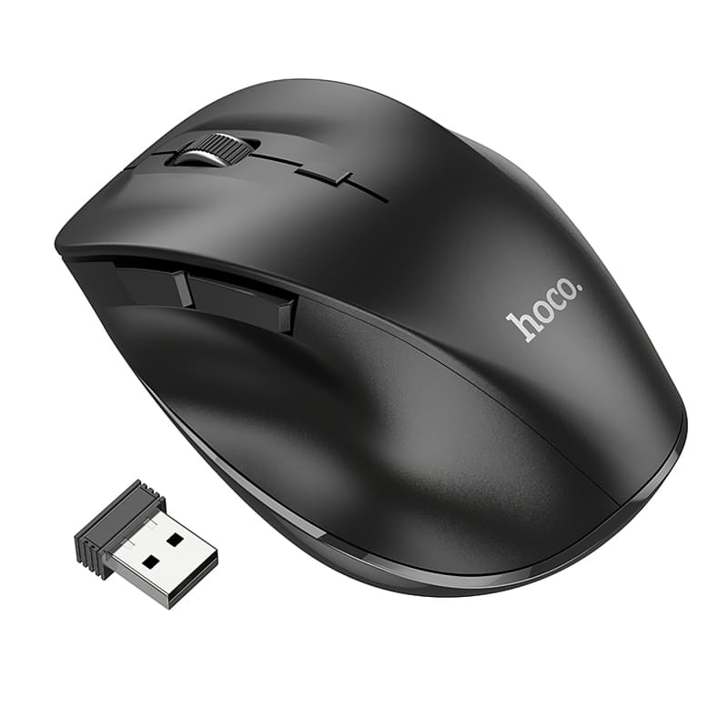 HOCO GM24, wireless computer mouse, 2,4G 1600 dpi, Black - Lilo Trend S.R.L.