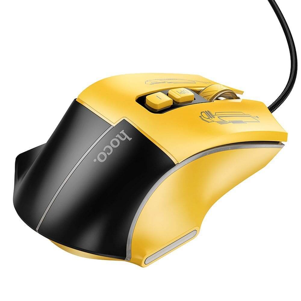 HOCO GM31, gaming wireless mouse 3600DPI, USB A, Black Yellow - Lilo Trend S.R.L.