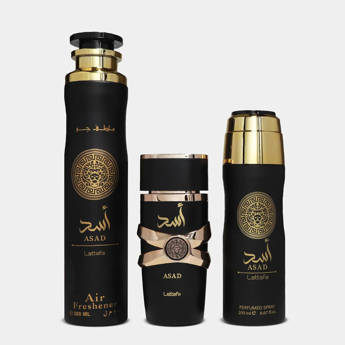 Set Cadou Asad Apa de Parfum 100ml + Deo Spray 200ml + Odorizant camera 300ml, Lattafa
