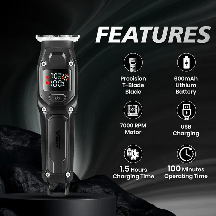 VGR V964 - Aparat de Tuns Fara Fir Afisaj LED Negru - Lilo Trend S.R.L.